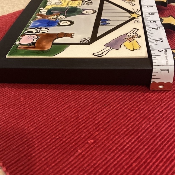 Nancy DeYoung Vintage Framed Ceramic Tile ‘95 Nativity Christmas Scene - Picture 6 of 9